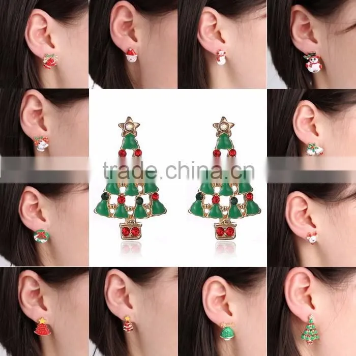 Snowman Bead Earrings, Crystal beaded earring