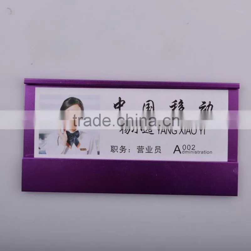 Custom best quality nameplate with plastic safety pin