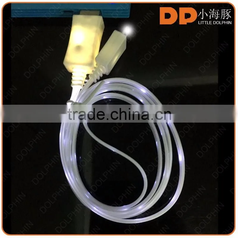 new premium visible LED light micro USB cable for android mobile phone