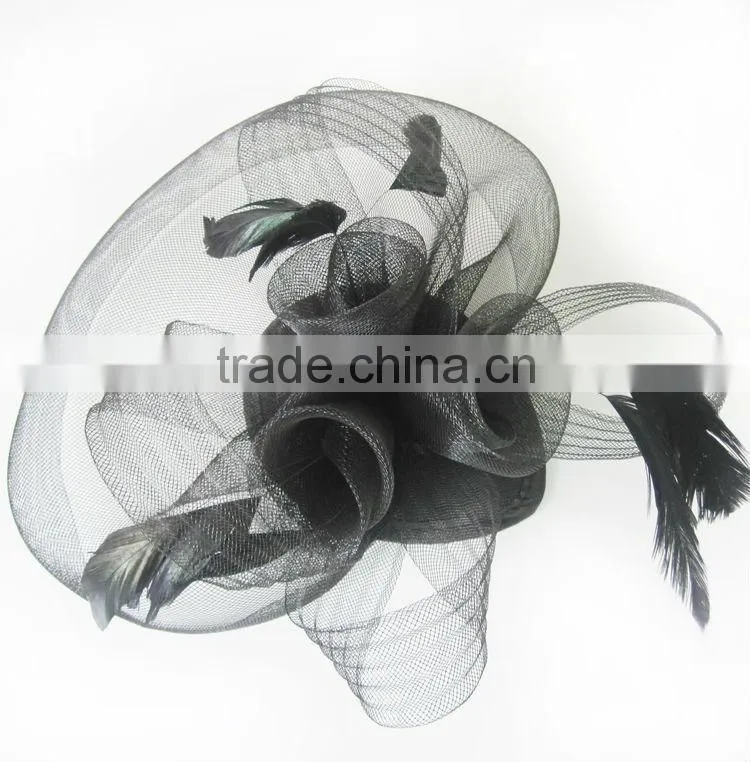 MYLOVE fashion mini top party feather hat with rose MLXM036