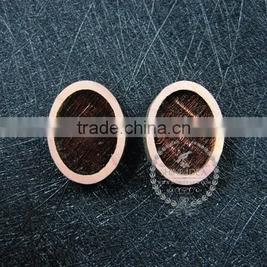 18*13mm setting size vintage style natual log wood bezel oval pendant setting DIY findings supplies 1421082