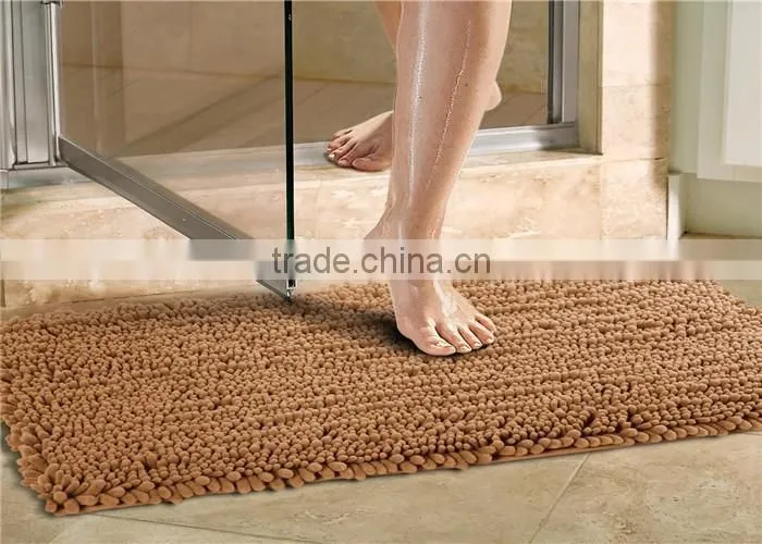 tpr back chenille non slip bathroom floor mat