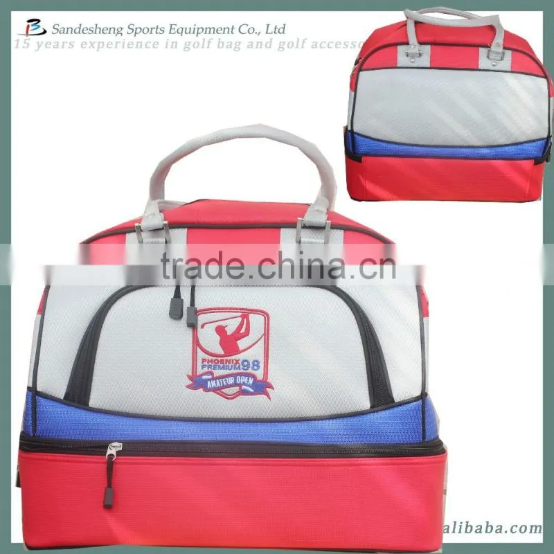 Fashion new design nylon golf clothes bag with shoe compartment
