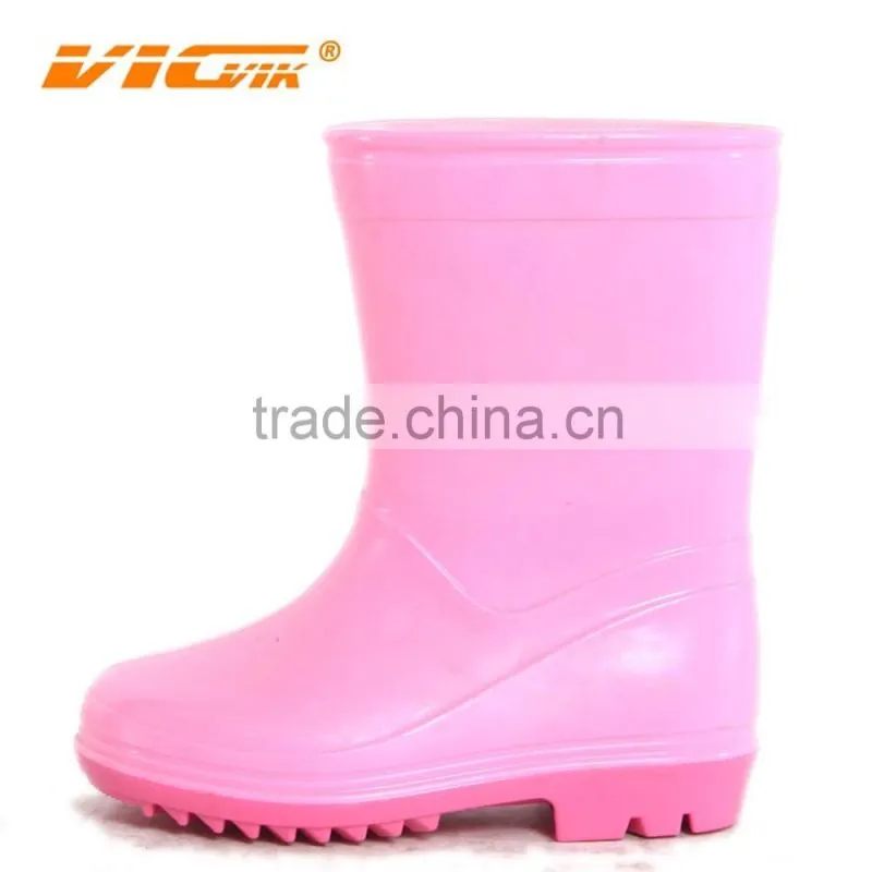 Wholesale clear pink cheap pvc kids rain boots