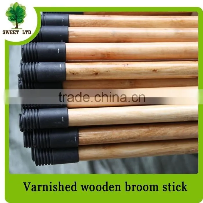 very straight varnished wood stick with plastic screw from guangxi Sweet factory