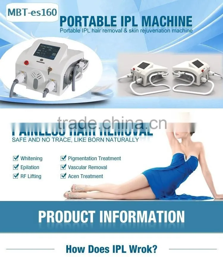 Two handles IPL RF Elight SHR beauty machine for beauty salon treatment for face and body