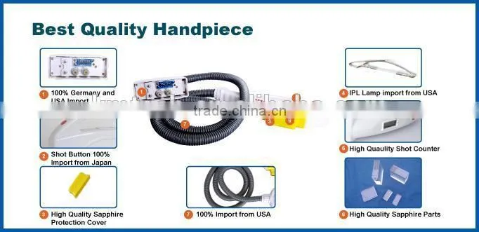 Powerful multifunction ipl rf laser hair removal with 3 handles tratment