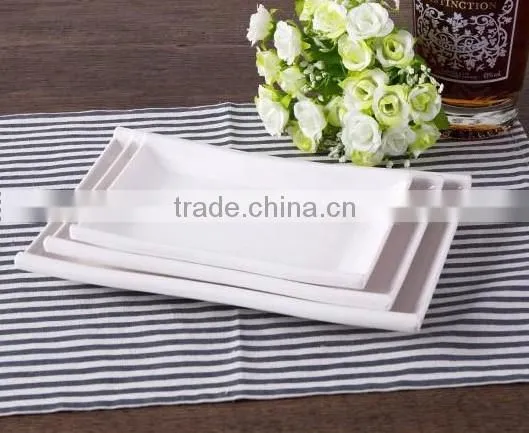 hot sale restaurant use white melamine rectangular plates