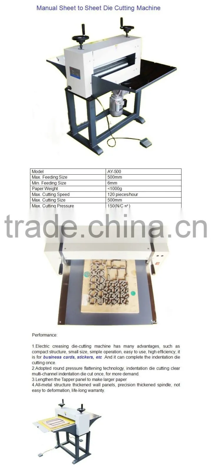 Multipurpose Rotary PVC die Cutting Machine 500mm