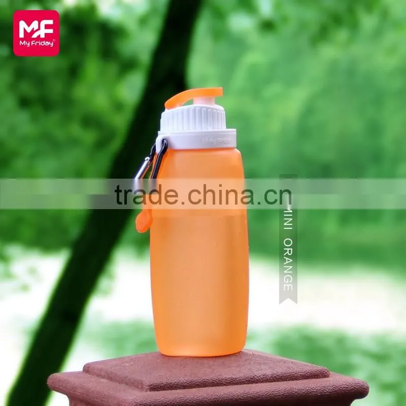 100% bpa free reusable drink containers Collasipble silicone kids water bottles