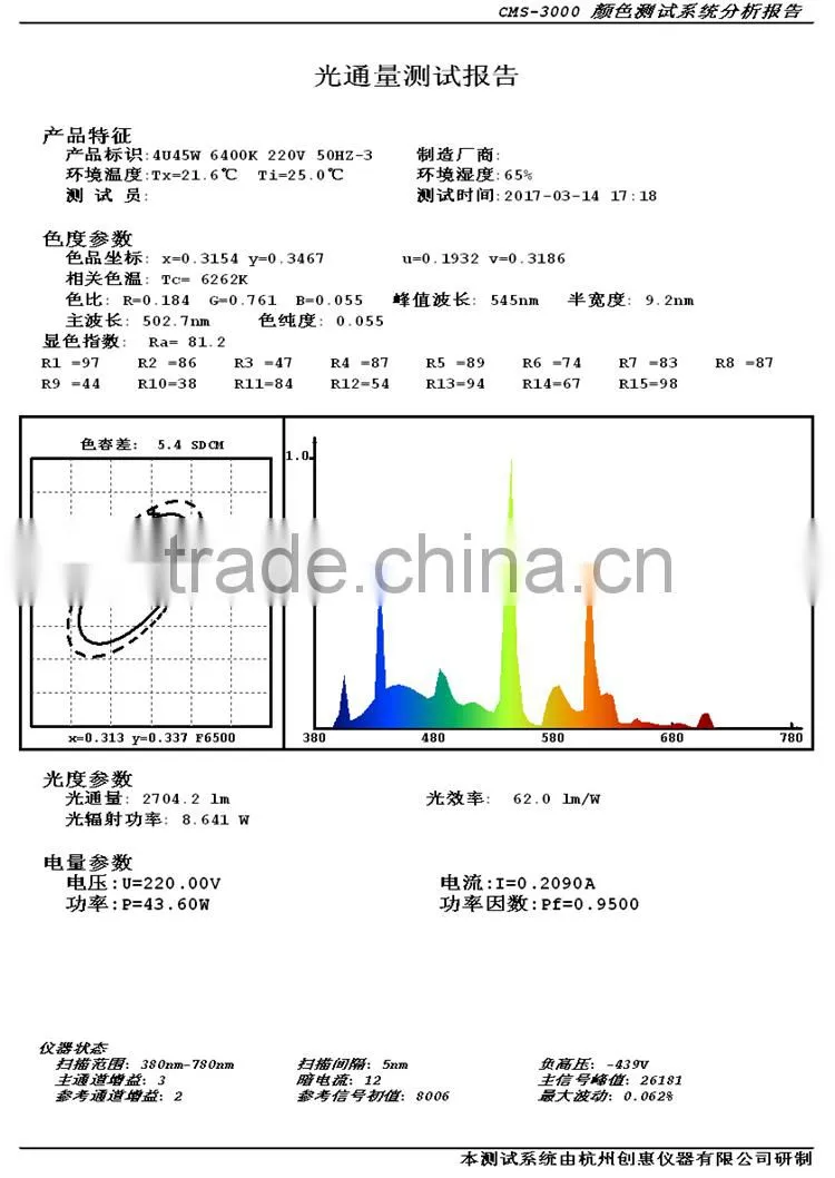 High lumen 4u cfl tri-phosphor tube 45w energy saving light bulbs 6400k lamp