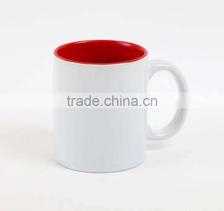 Wholesale 11oz White Sublimation Inner Colorful Mug for Sublimation Transfer Machine