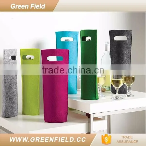 polyester felt fabric wine bottle bag wine accessory red green color