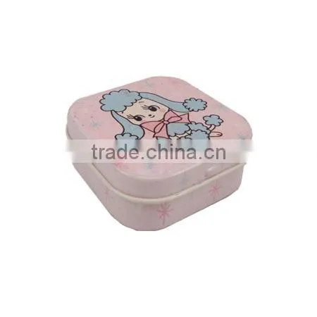 square cute mini decorative cake tin box