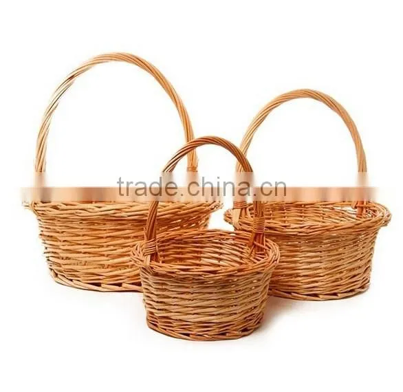 willow material cheap wooden wicker fruit basket