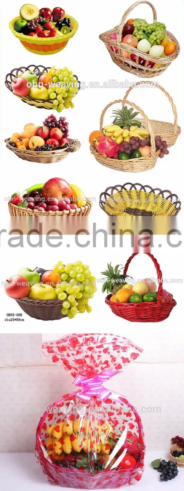 Quality rural style woven decorative fruits basket