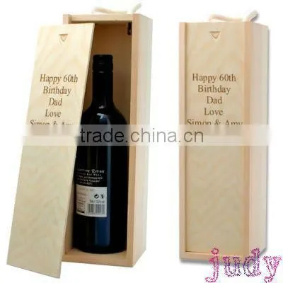 custom solid pine cheap wooden wine boxes wholesale