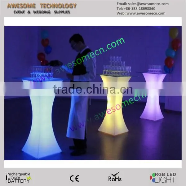 Narrow waist square led high standing party table