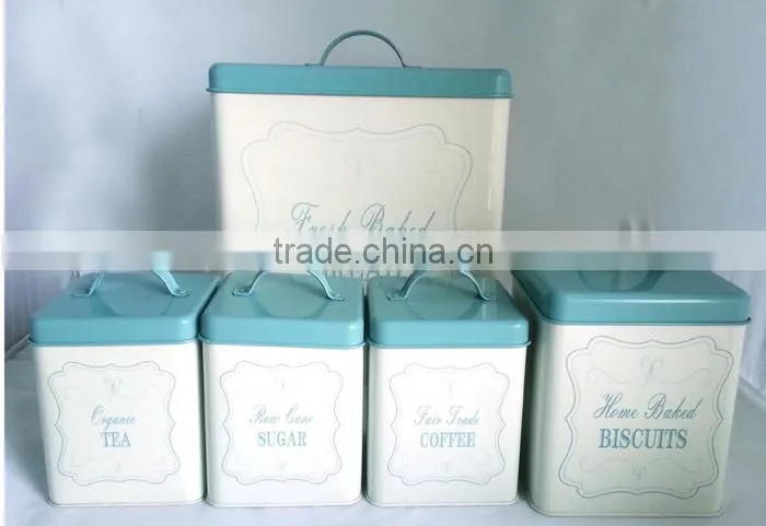 5 pcs of Kitchen Metal Storage Boxes & Bins