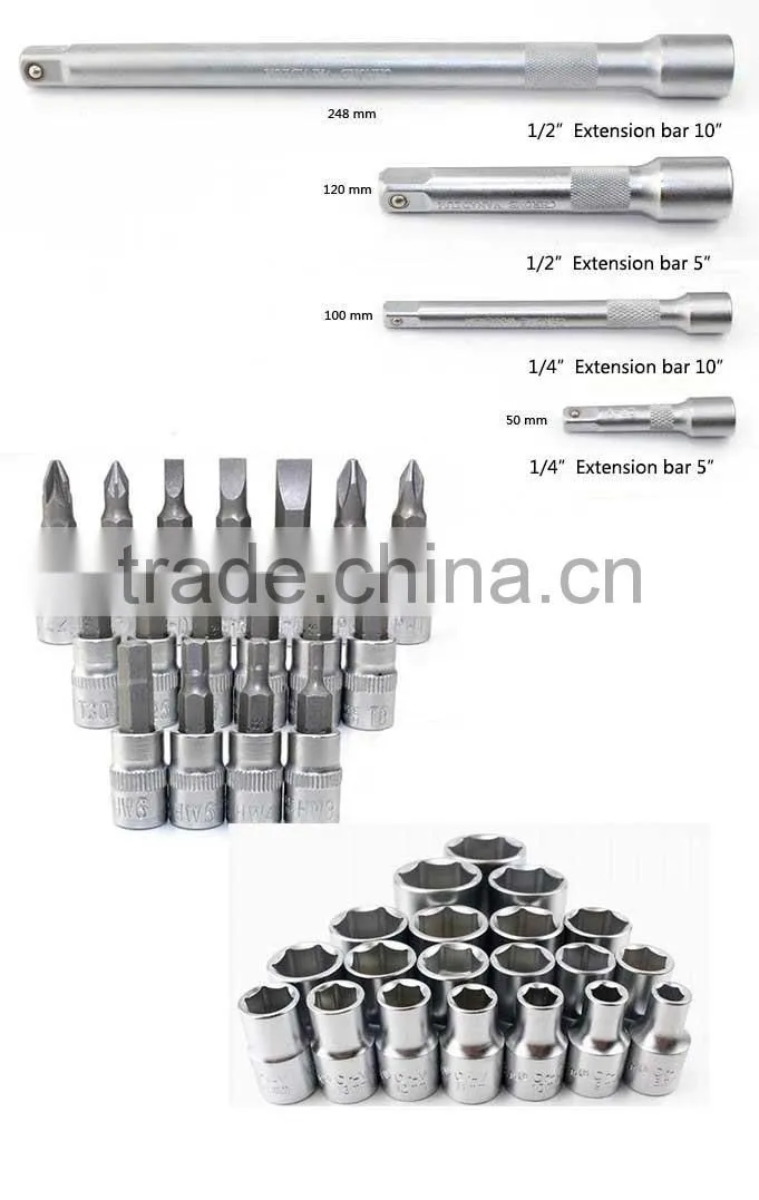 108PCS 1/2" 1/4" GERMANY FORCE MULTIFUNCTIONAL MECHANICAL SOCKET SET HAND TOOL SET