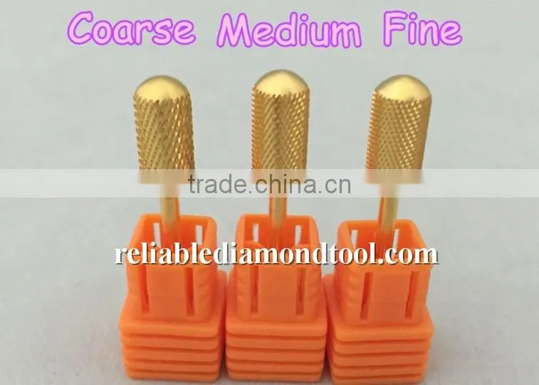 Total Length 40MM Shank Diameter Barrel Ball Golden Carbide Burr for Nail HUAXING JIANGYIN