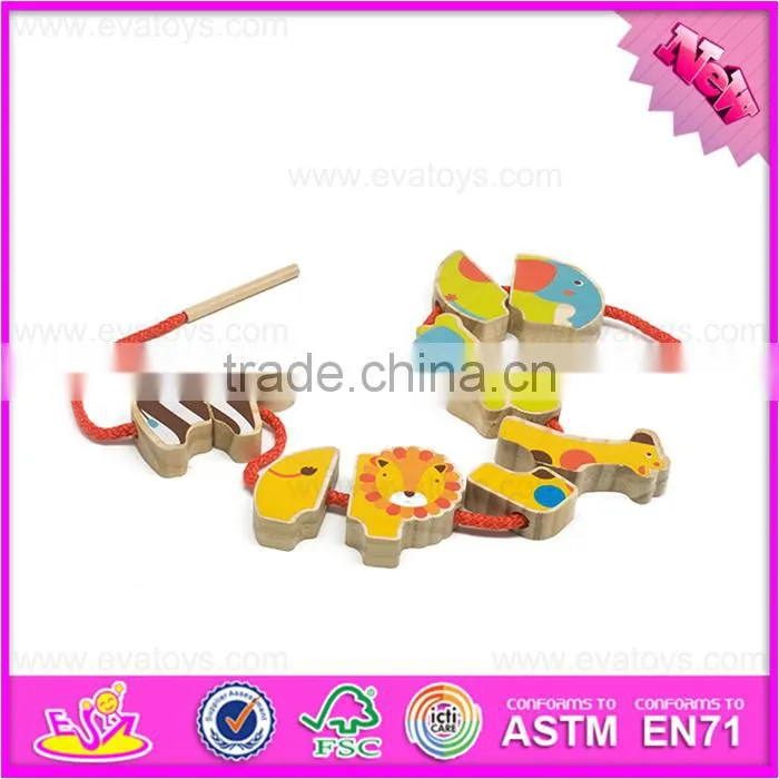 2016 best sale kids wooden threading toy W11E037