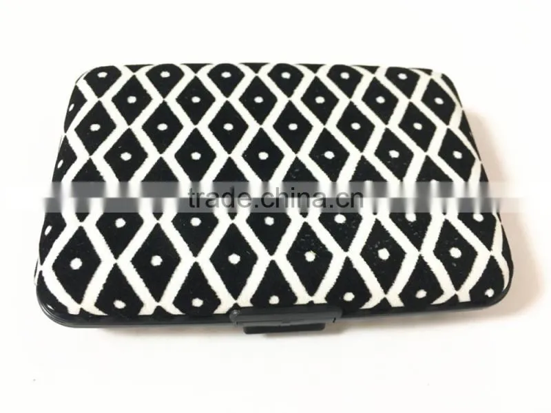 Flocking leather & Aluminium Business Credit Card Holder RFID wallets