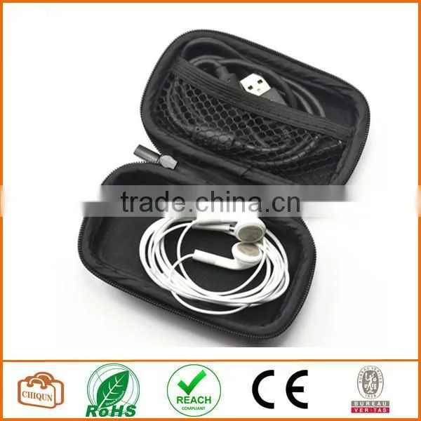 Blue Color Rectangle Shaped Hard Earphone Headset EVA Case for Bluetooth Earphone