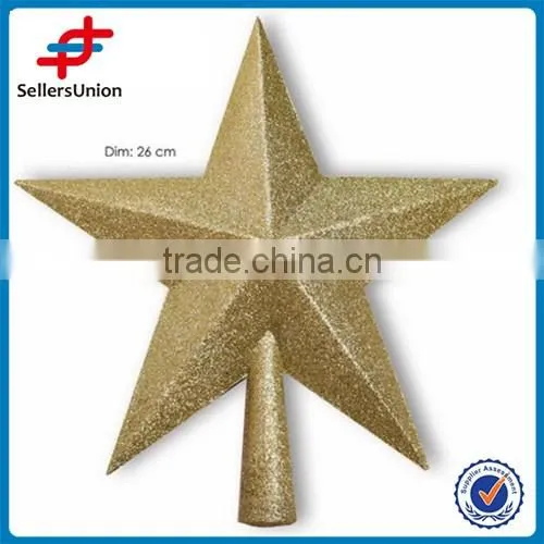 Color printing Gold star shape christmas tree decoration