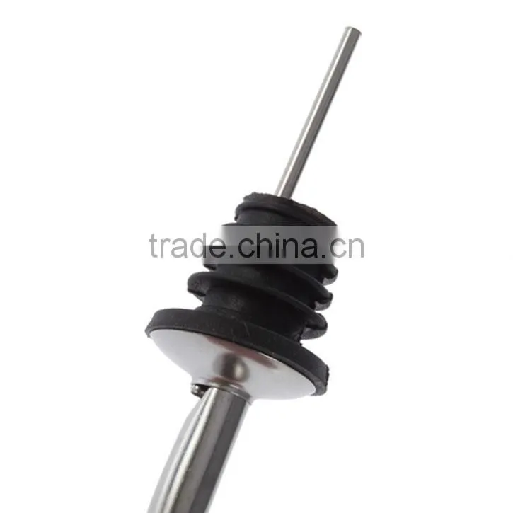 Stainless Steel Spirit Wine Liquor Pourer Free Flow Wine Bottle Pourer Spout Rubber Stopper Wine Pourer