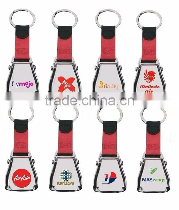 Custom Logo Mini Aircraft Buckle Seatbelt Keychain for Malaysia Airlines Corporate Gift & Merchandise