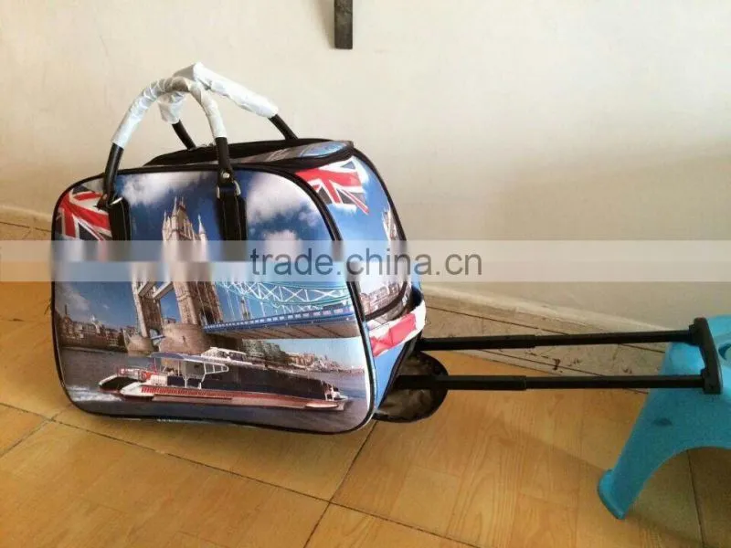 printing Trolley travel bag with durable wheels