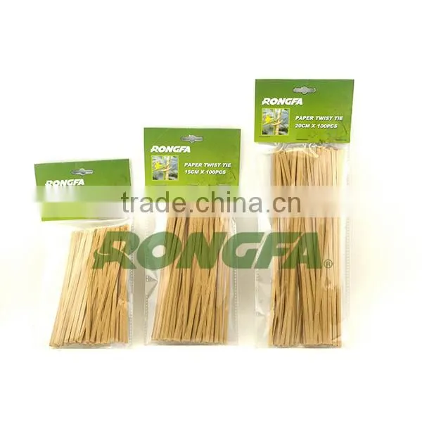 3mm x 30m gardening use coiled kraft paper twist ties in diapenser