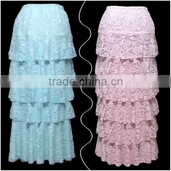 Off White / Cream Floral Skirt Women's latest long skirt design 2017