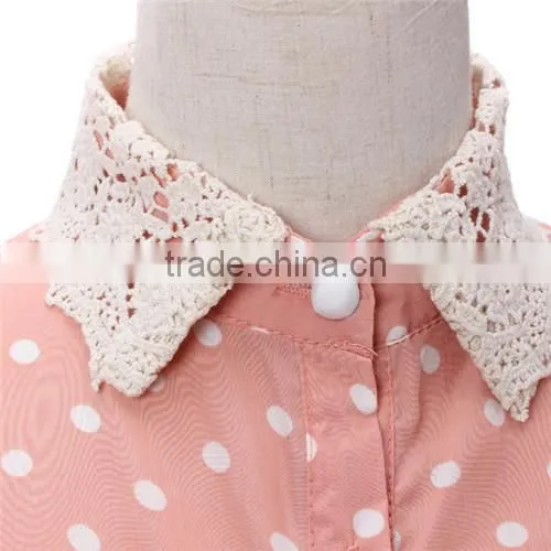 2015 New European Style Blusas feminina Office Lady Lace Blouses Casual Chiffon Blouse Women Shirt Long Sleeve Casual Shirts