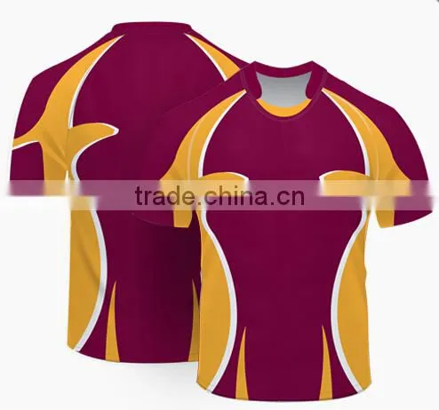 Hongen sports rugby gear with 100% polyester/rugby shirts for your teamwear