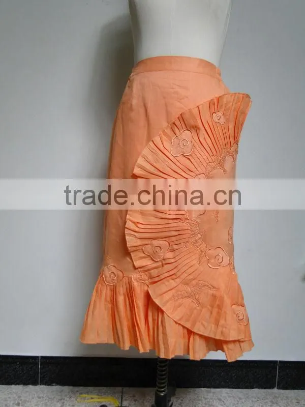 Ladies embroidery linen church suit