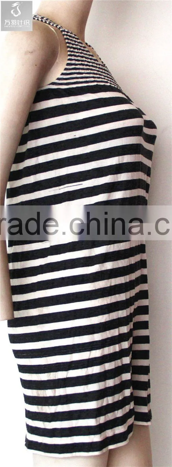 Seamless stripe knitted fashion one piece dress pattern