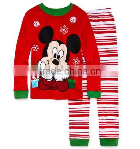 A red pajamas suit for Christmas baby girls pearl tunic clothing