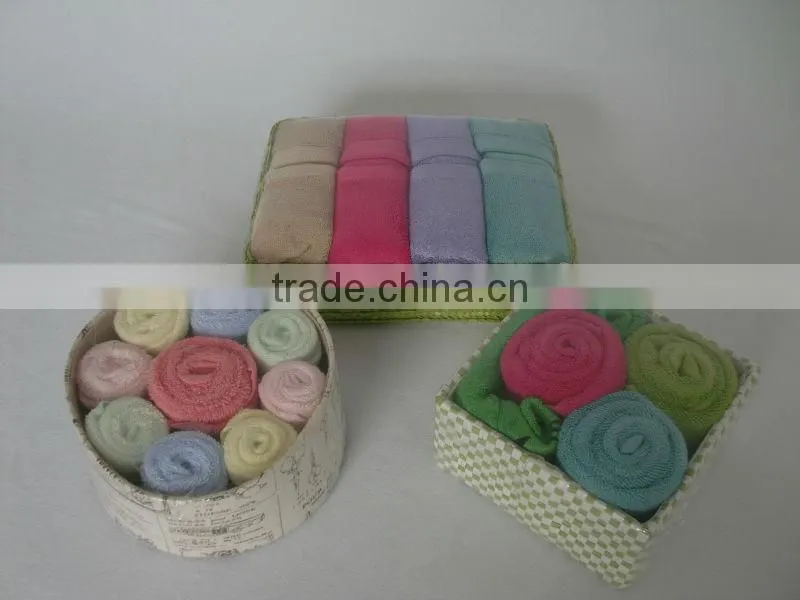 Solid Color Bamboo Cotton Towel within Giftbox