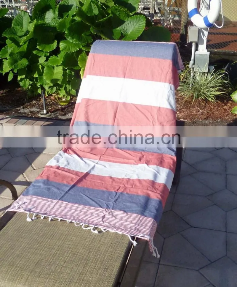 100% combed cotton striped sun lounger sunbed towel