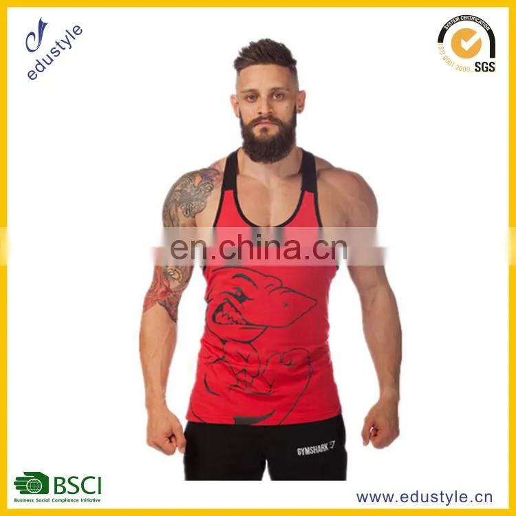 OEM Wholesale Casual Summer 95% Cotton 5% Spandex Men Sublimation Breathable Dri Fit Fitness Tank Top