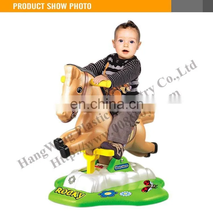 Hot Sale funny baby ride on rocking horse with music rocking horse