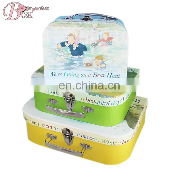 New Design Pattern Cardboard Suitcase Packaging Storage Box