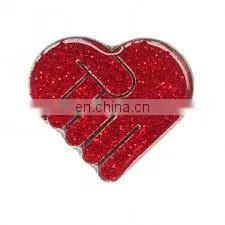 Custom Heart Shaped lapel pin with Butterfly clutch