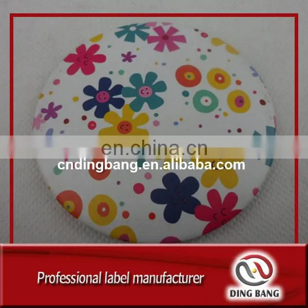 OEM Fashional Lady Makeup Use Custom Cartoon Kitty Printed Small Round Pocket Cosmetic Tin Mirror