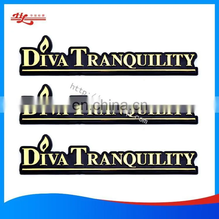 Customized embossed plastic ABS logo with sponge glue