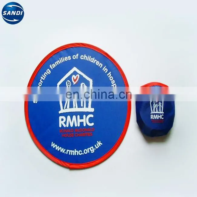 Promotional custom terylene/ nylon foldable frisbee