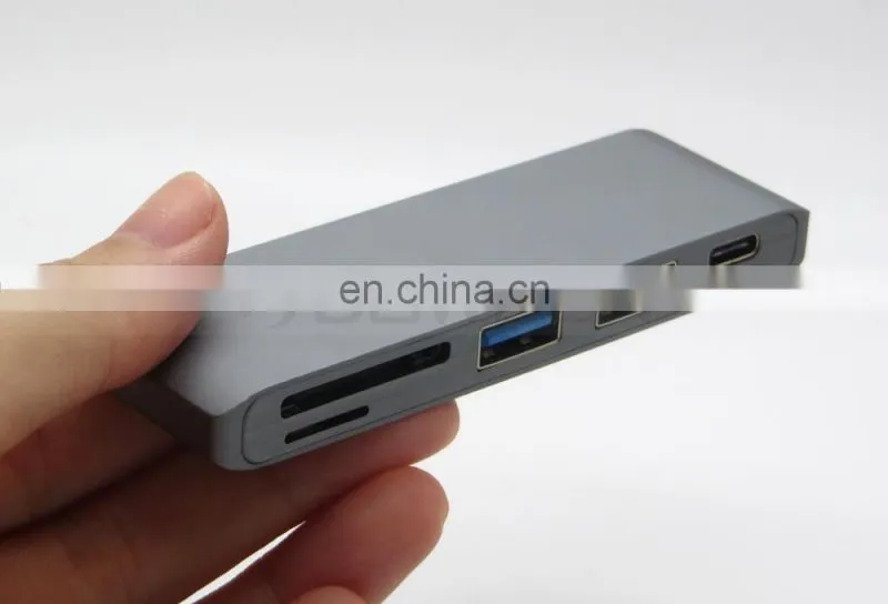 5 in 1 Type-C Hub USB 3.0 Combo Hub with USB-C Charging & Card Reader for MacBook
