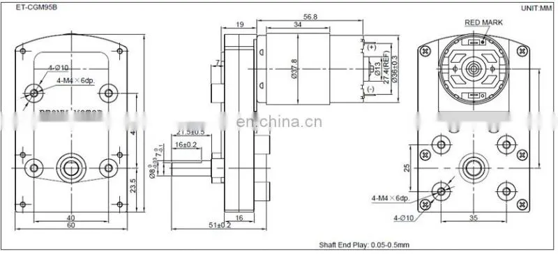 120kg 10rpm high torque electric flat dc gear motor
